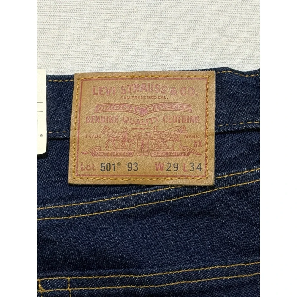 Levi's Premium 501 '93 Straight Dark Wash Stretch Jeans Men's 29x34 Button Fly